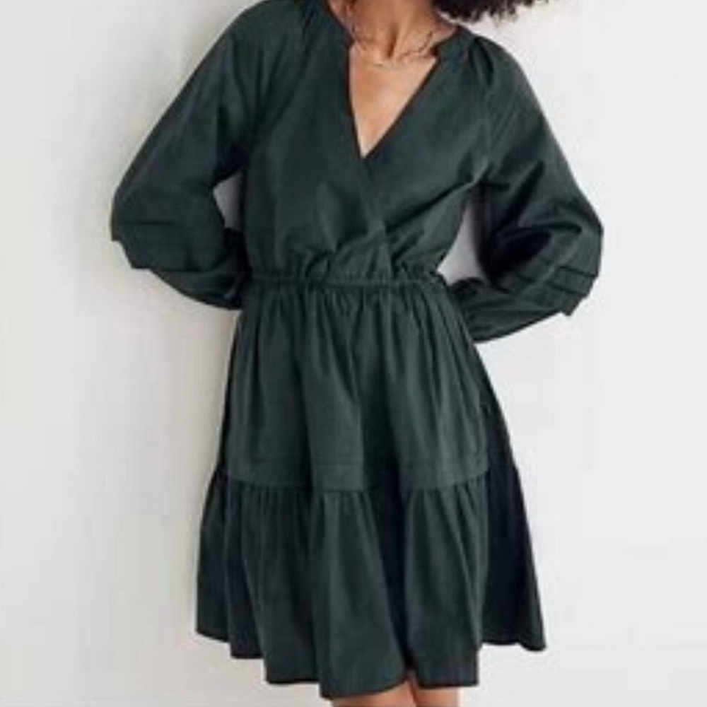 Madewell Crinkle Poplin Wrap Mini Dress